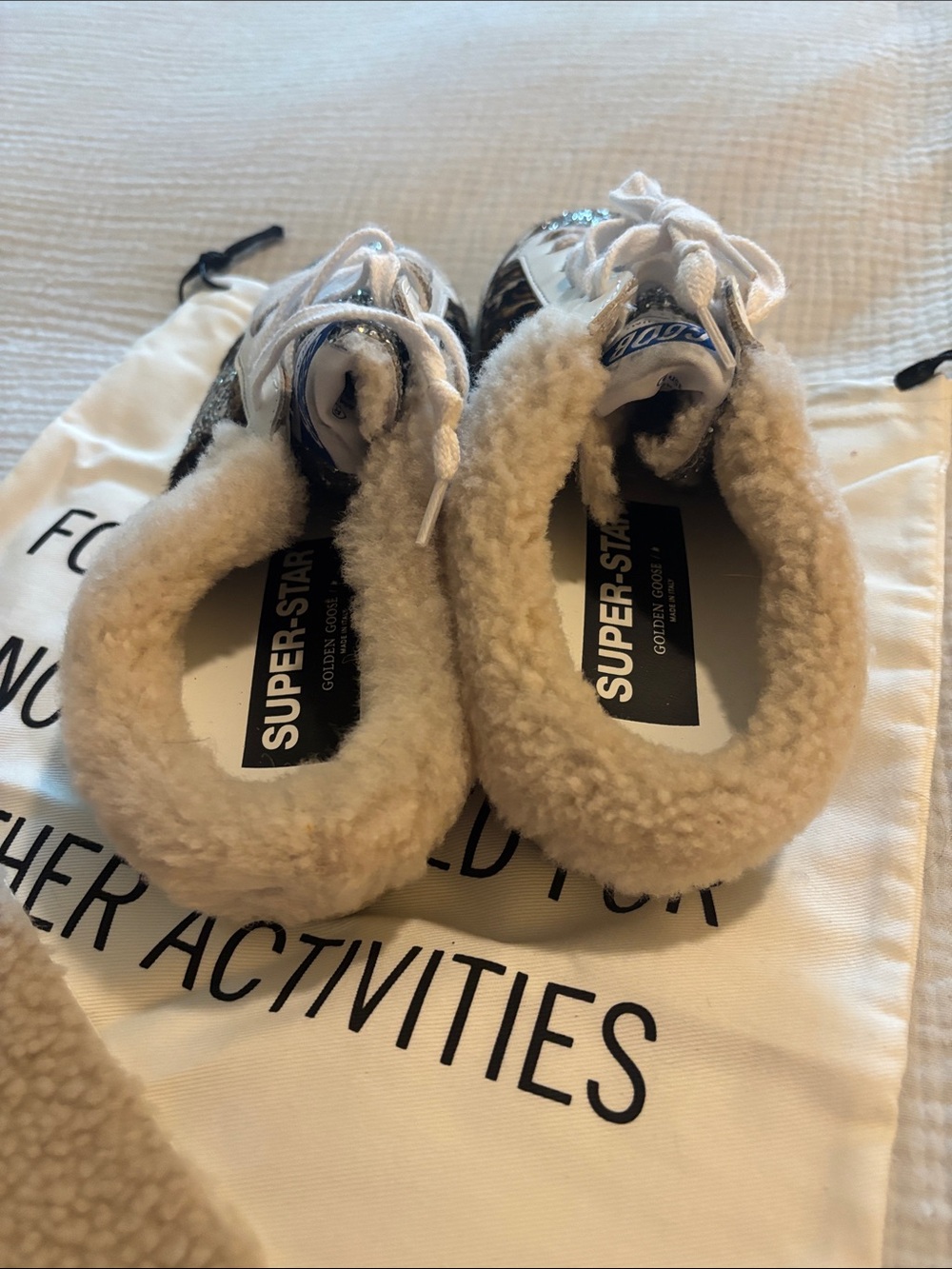 Golden Goose Style Glitter & Leopard Sneakers - Silver & Leopard - Picture 5 of 8